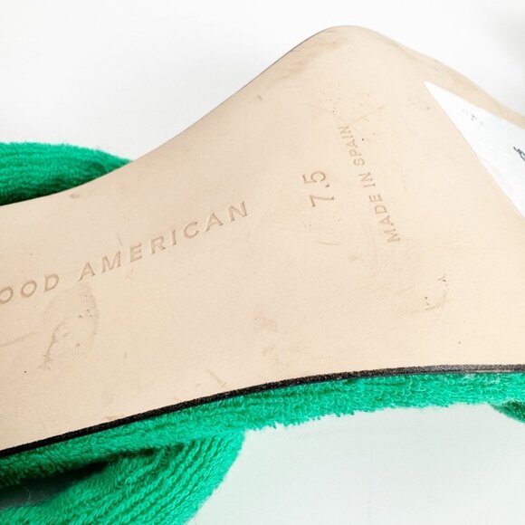 New Good American Terry Slip On High Heel Sandals Green size 7.5 - Picture 6 of 6
